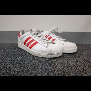 Adidas size 10.5 men’s regular width white/red